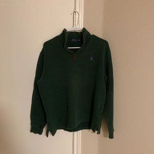 Polo by Ralph Lauren Mens Forest Green 1/4 Zip Sweater